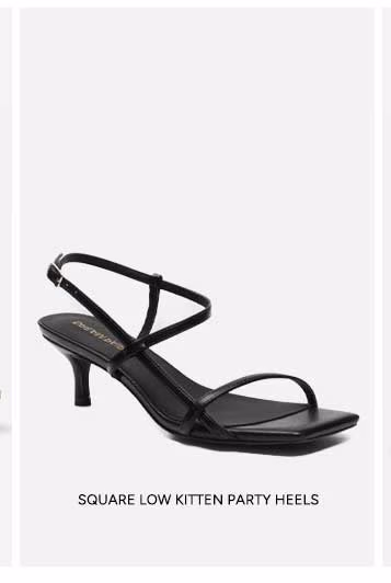 Square Low Kitten Party Heels