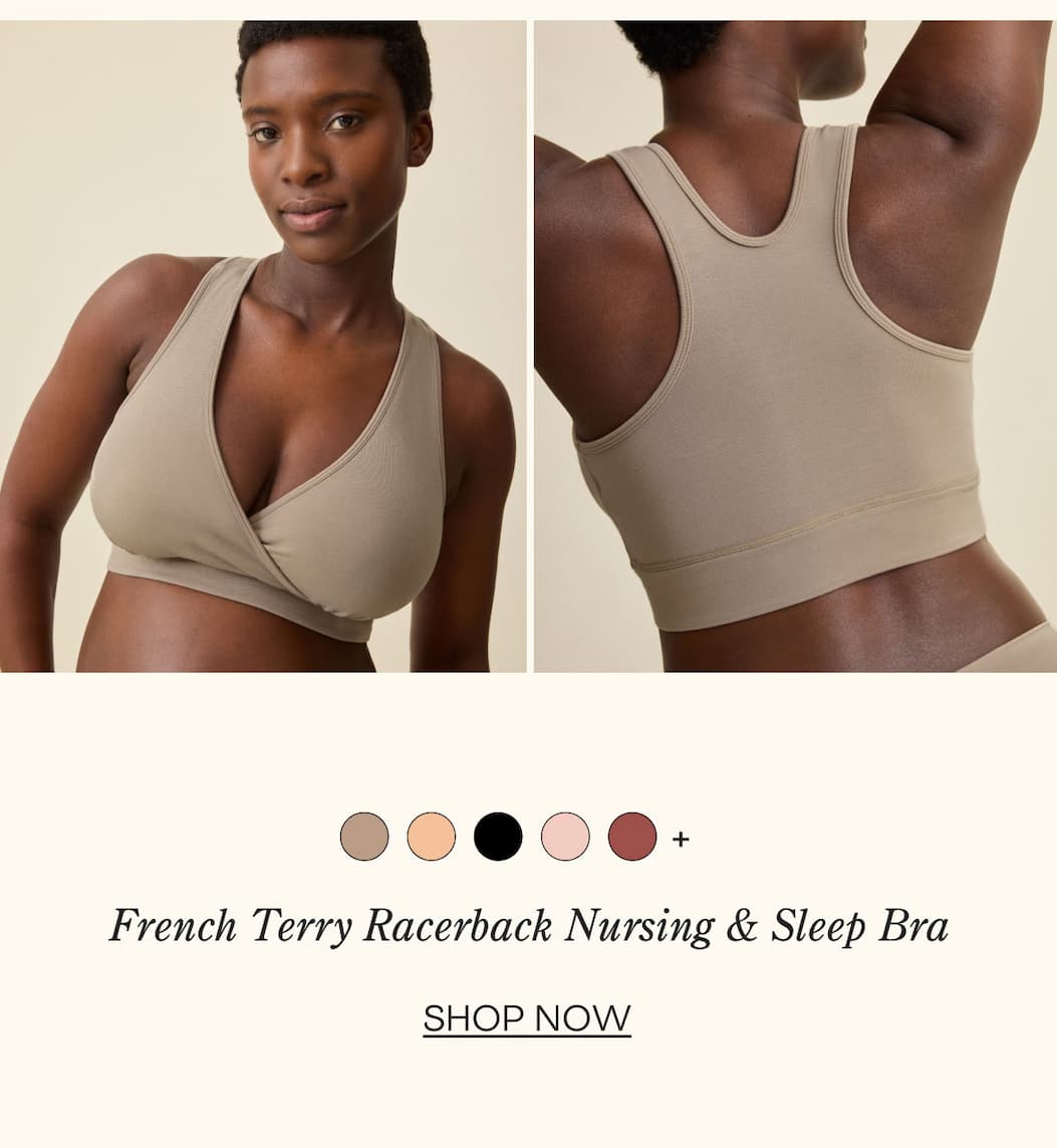 French Terry Racerback Nursing & Sleep Bra in Stone