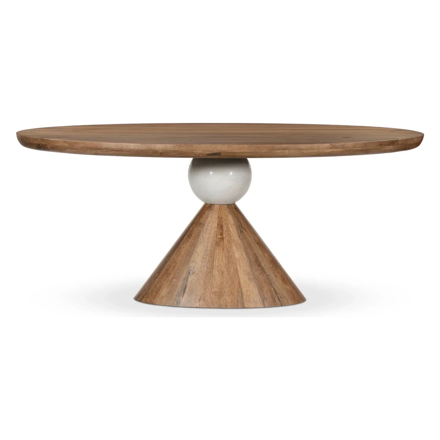 Image of Four Hands Bibianna Honed White Oval Dining Table
