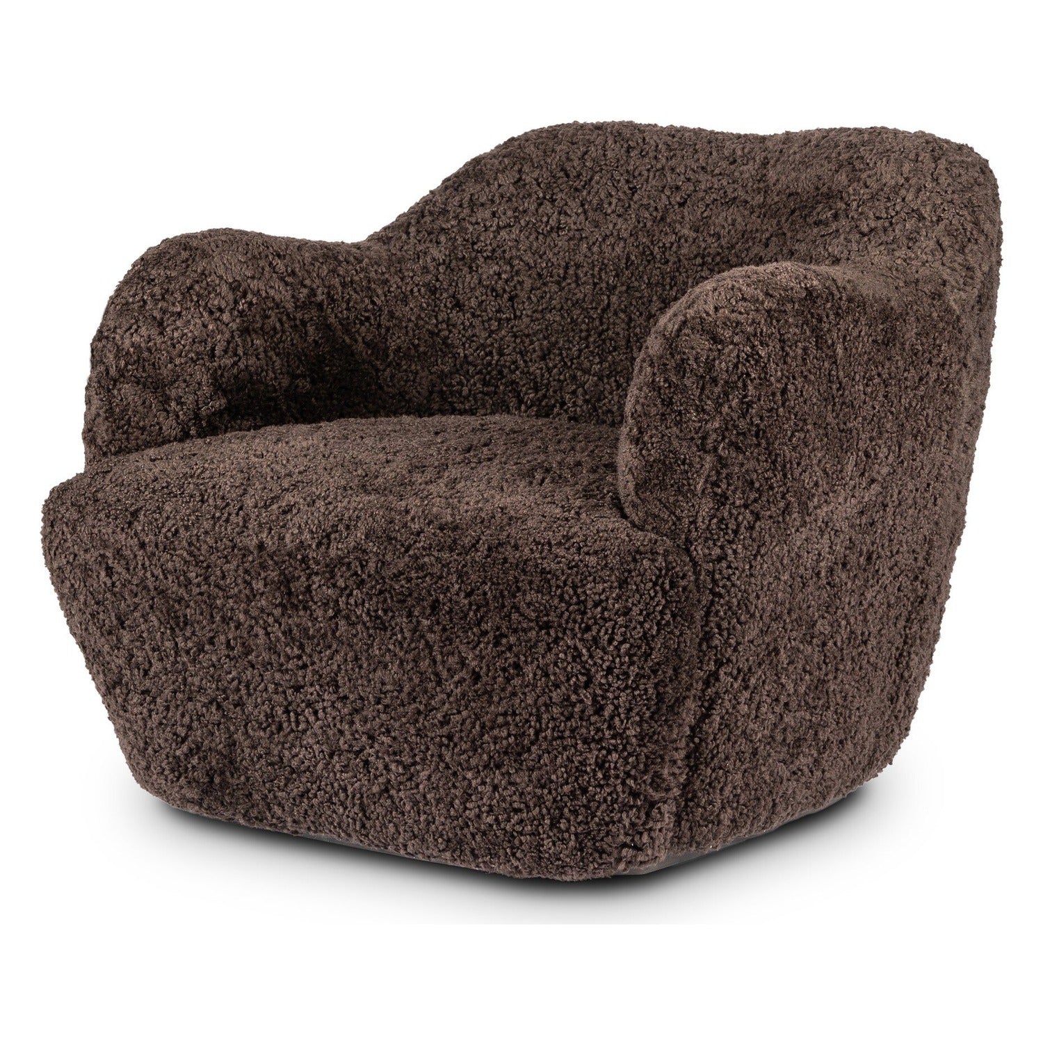 Image of Four Hands Julius Cocoa Shearling Swivel Chair