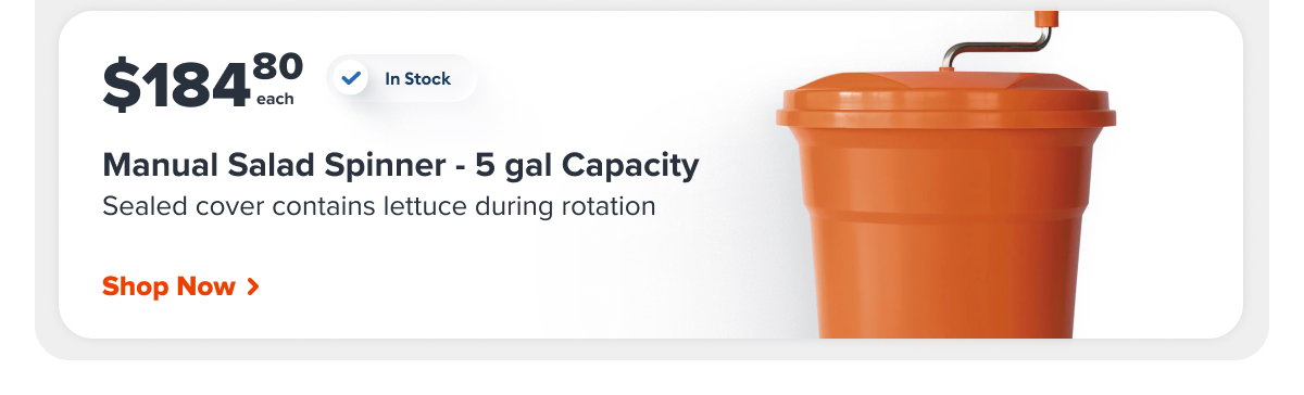Dynamic E004 SD92SC Manual Salad Spinner - 5 gal Capacity, Dries 6 to 8 Heads of Lettuce