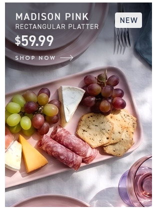 Madison Pink Rectangular Platter: $59.99