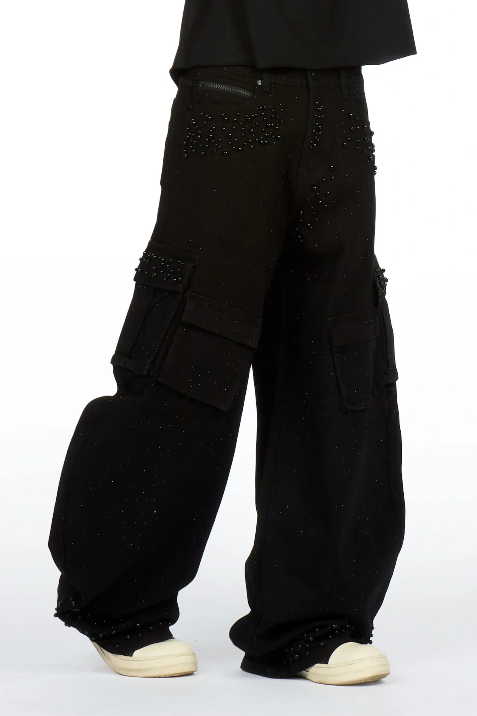 Image of Bryx Black Rhinestone Barrel Fit Jean