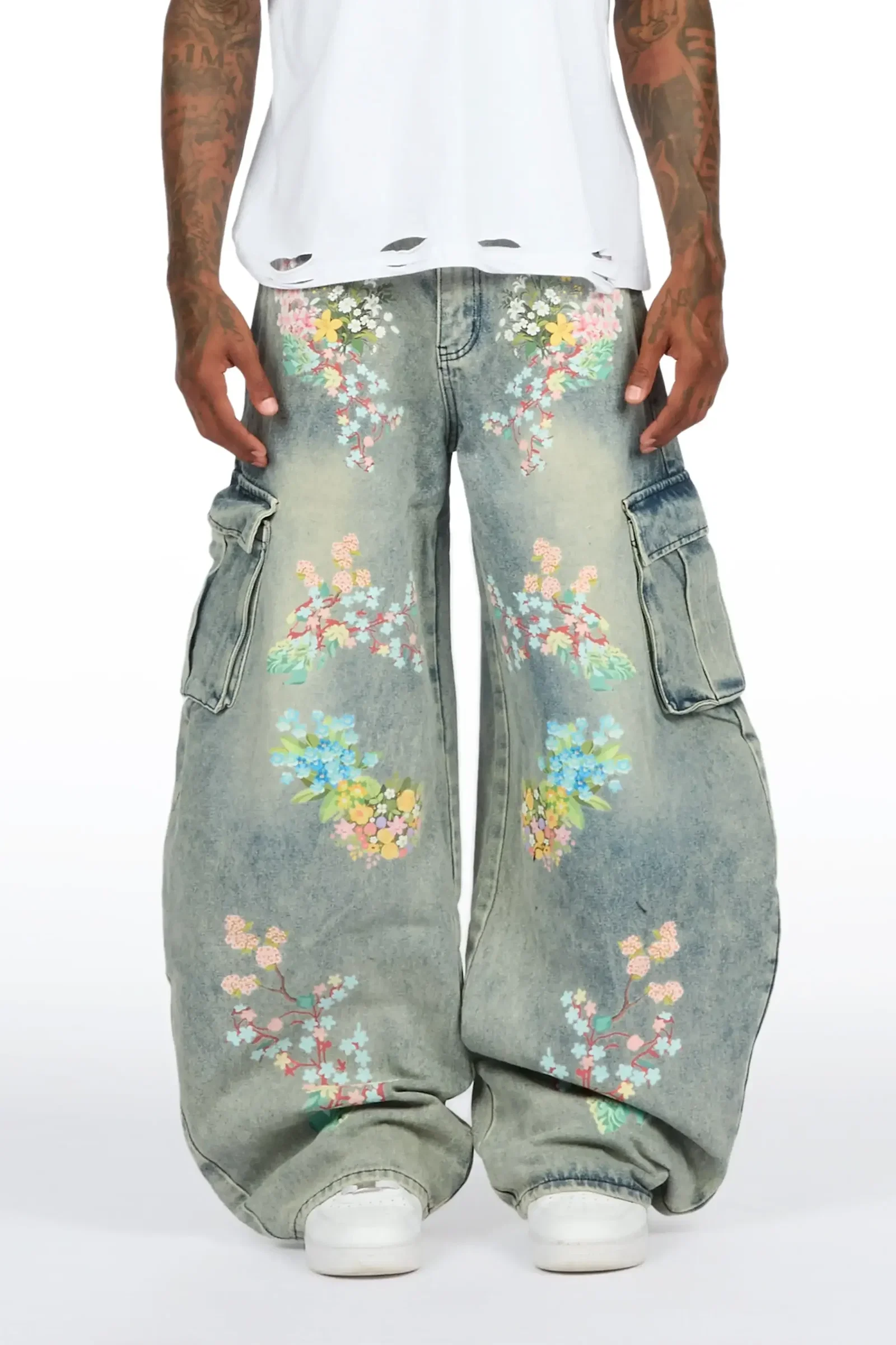 Image of Zionte Light Blue Barrel Fit Jean