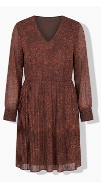 Jurk, comfortabel model, krokodillenprint, geplooide rok