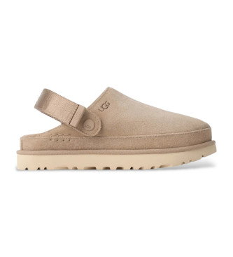 Zuecos de piel Goldenstar beige