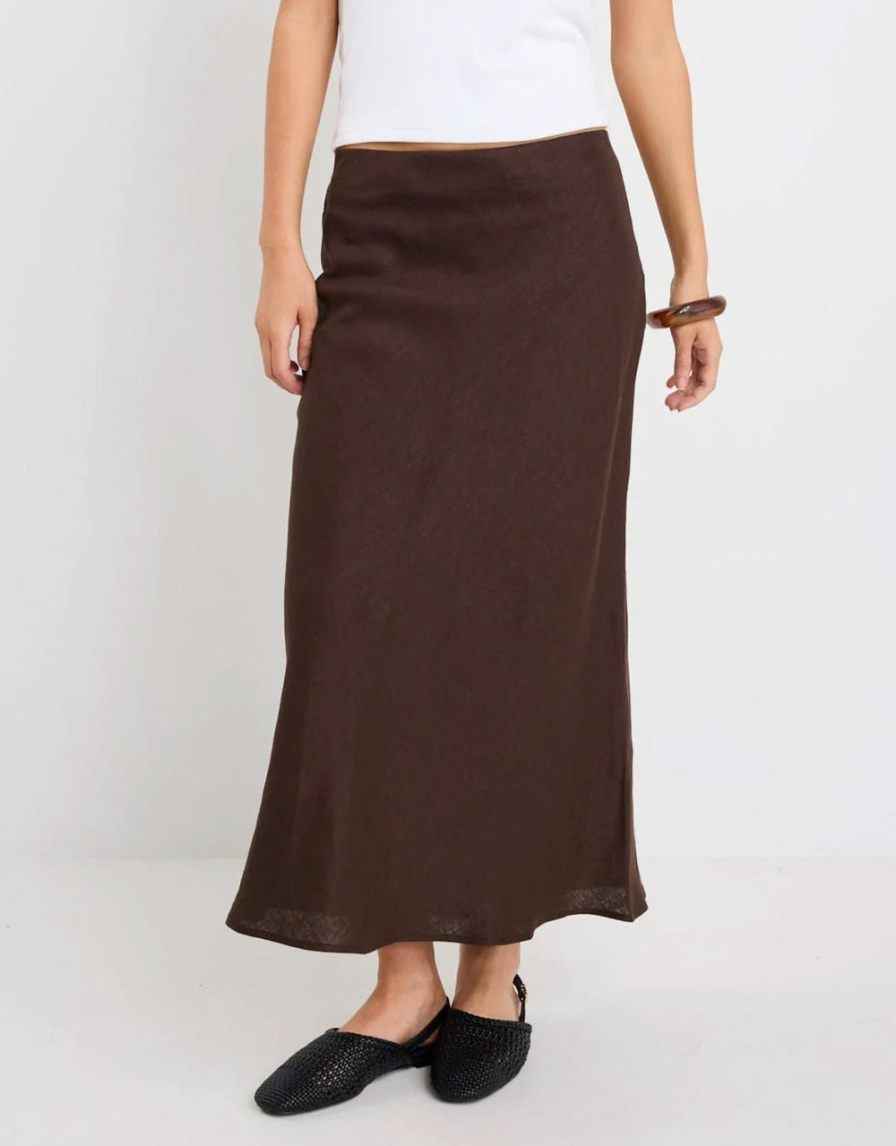 Bliss Linen Bias Midi Skirt
