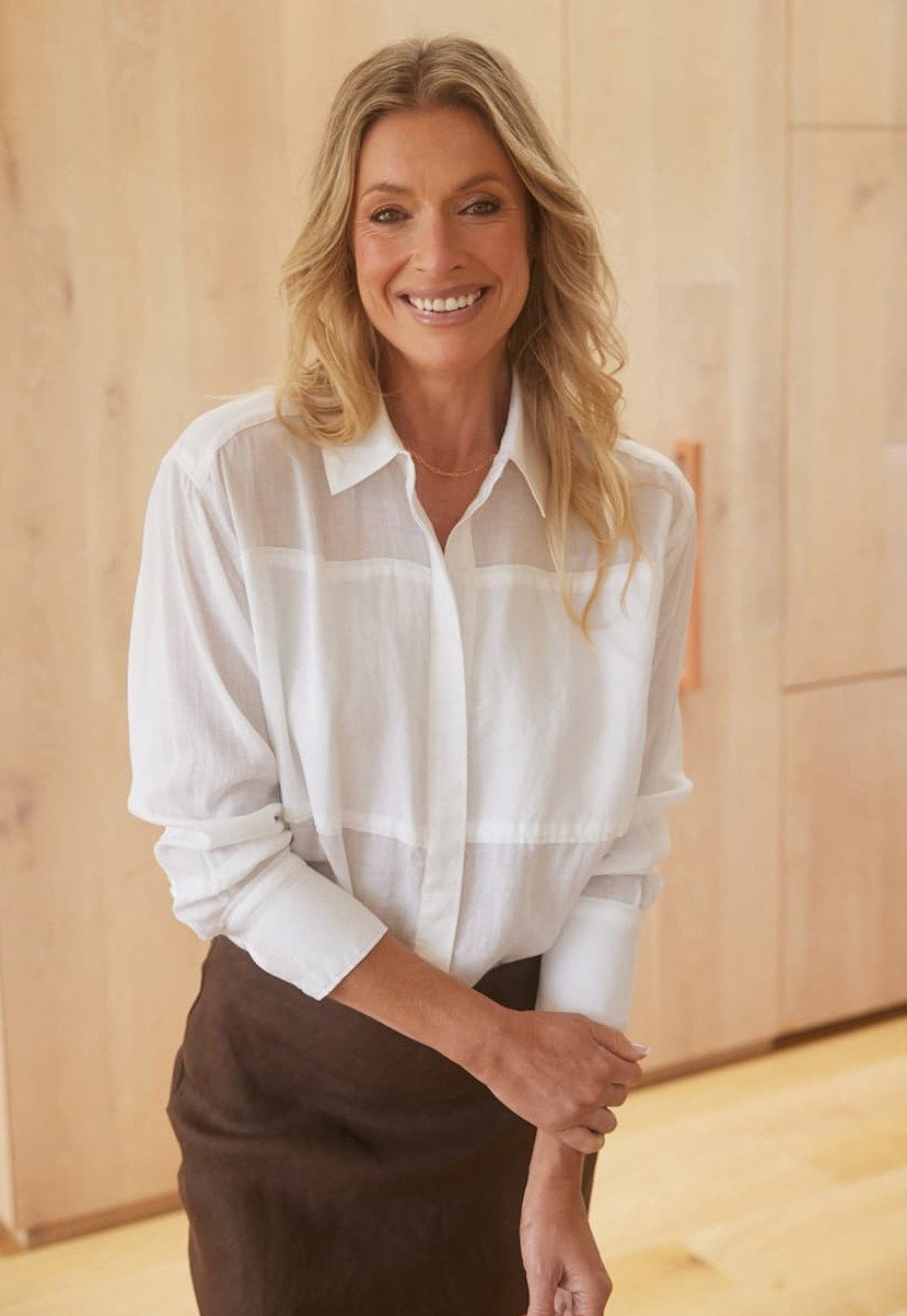 Chloe Panel Shirt - White