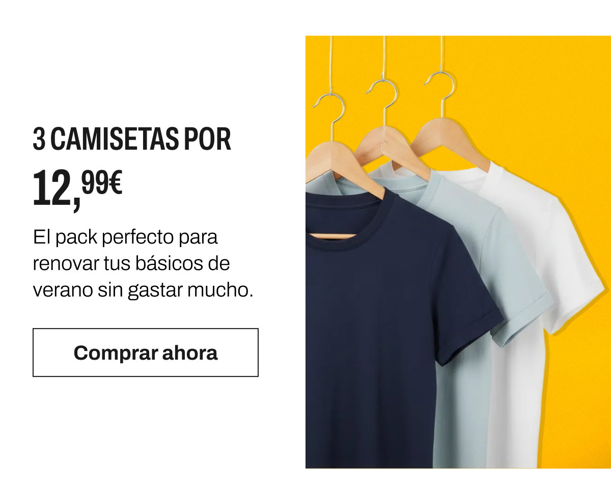Promoción 3 camisetas básicas por 12,99€