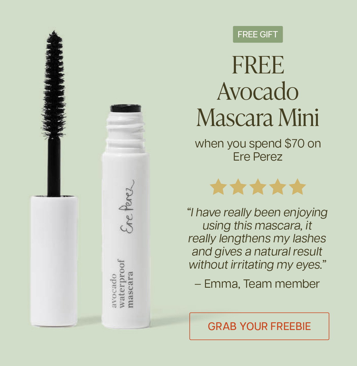 Free Avocado Mascara Mini when you spend $70 on Ere Perez