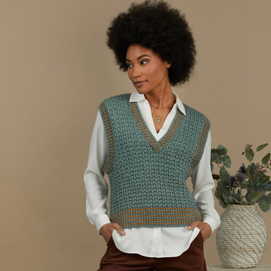 Echo Lake Knit Vest Top in Tahki Yarns Reno 