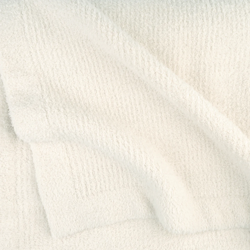 Close up of Soft Rib Throw in Bone