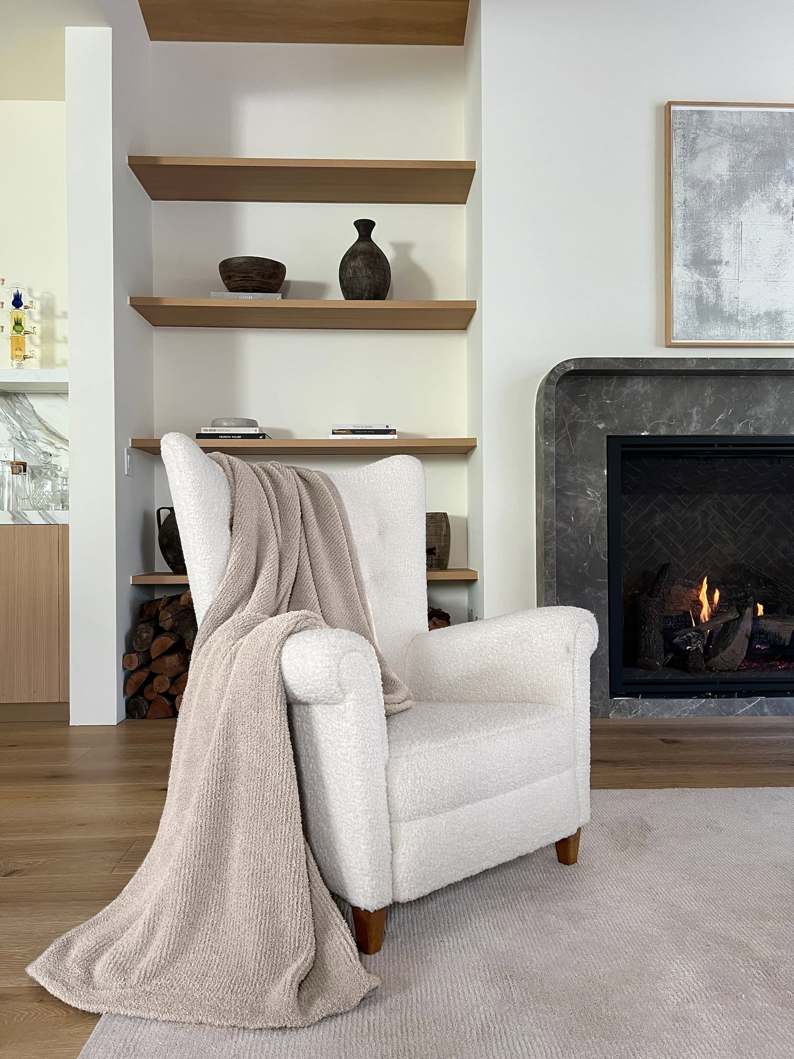 Image of Soft Rib Throw over a chair
