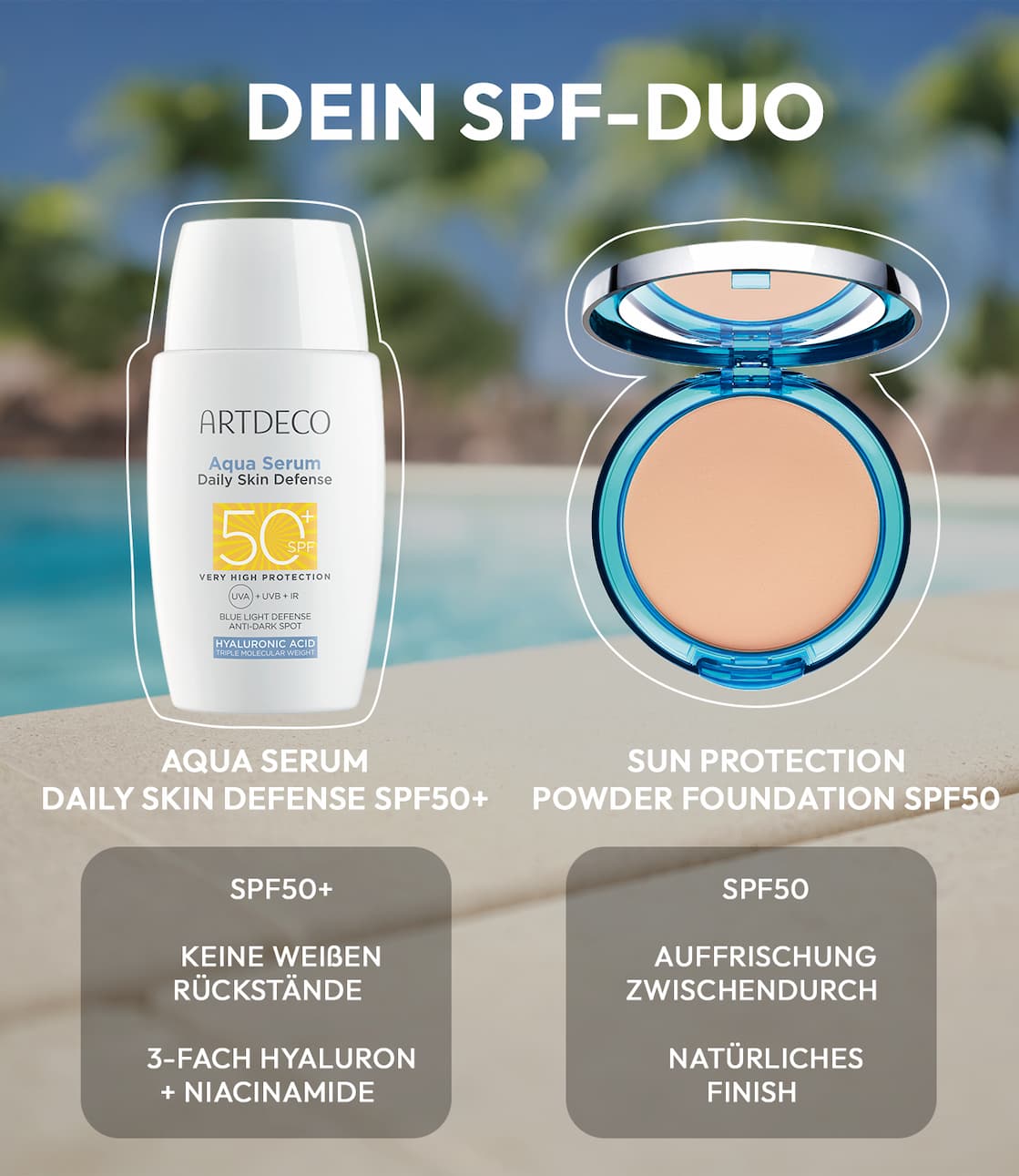 Einfach unschlagbar zusammen: Dein SPF-Duo für einen ebenmäßigen und geschützten Teint