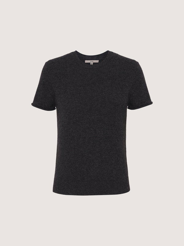 Cashmere Knit Tee — Charcoal