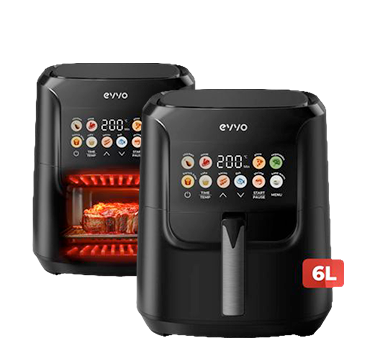 Freidora de aire Evvo Tasty Fryer Advance 6L, capacidad 6 l, hasta 200ºC, 1700W, panel táctil, doble resistencia