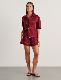 JAG Gigi Linen SS Shirt Burgundy