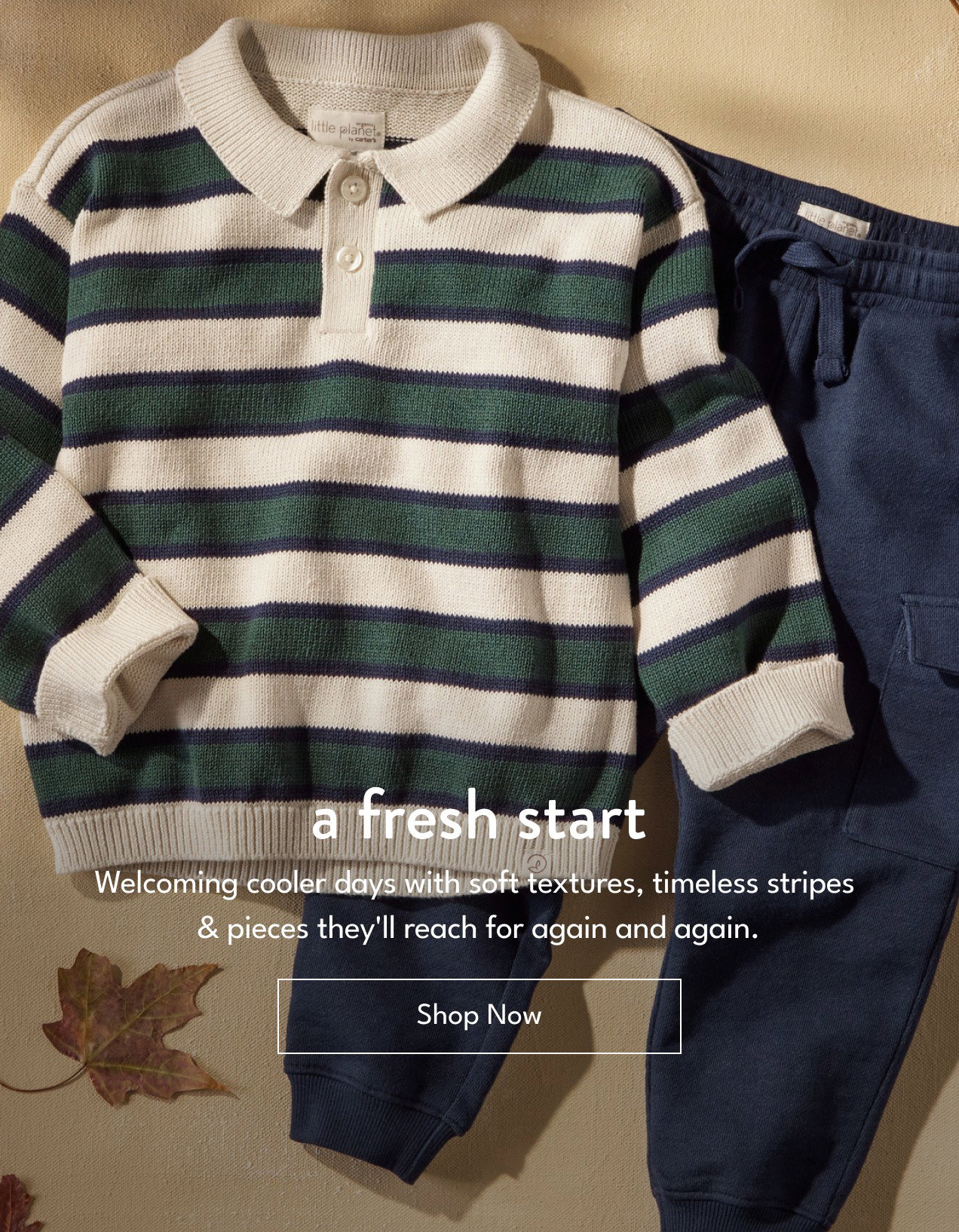 a fresh start | Welcoming cooler days with soft textures, timeless stripes & pieces they'll reach for again and again. | Shop Now