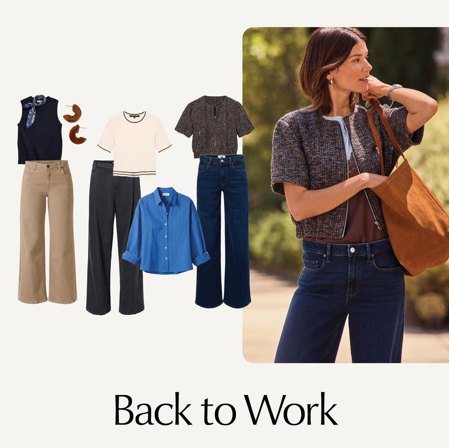 Back to Work. Cutouts of Trendsend by EVEREVE themebox looks.