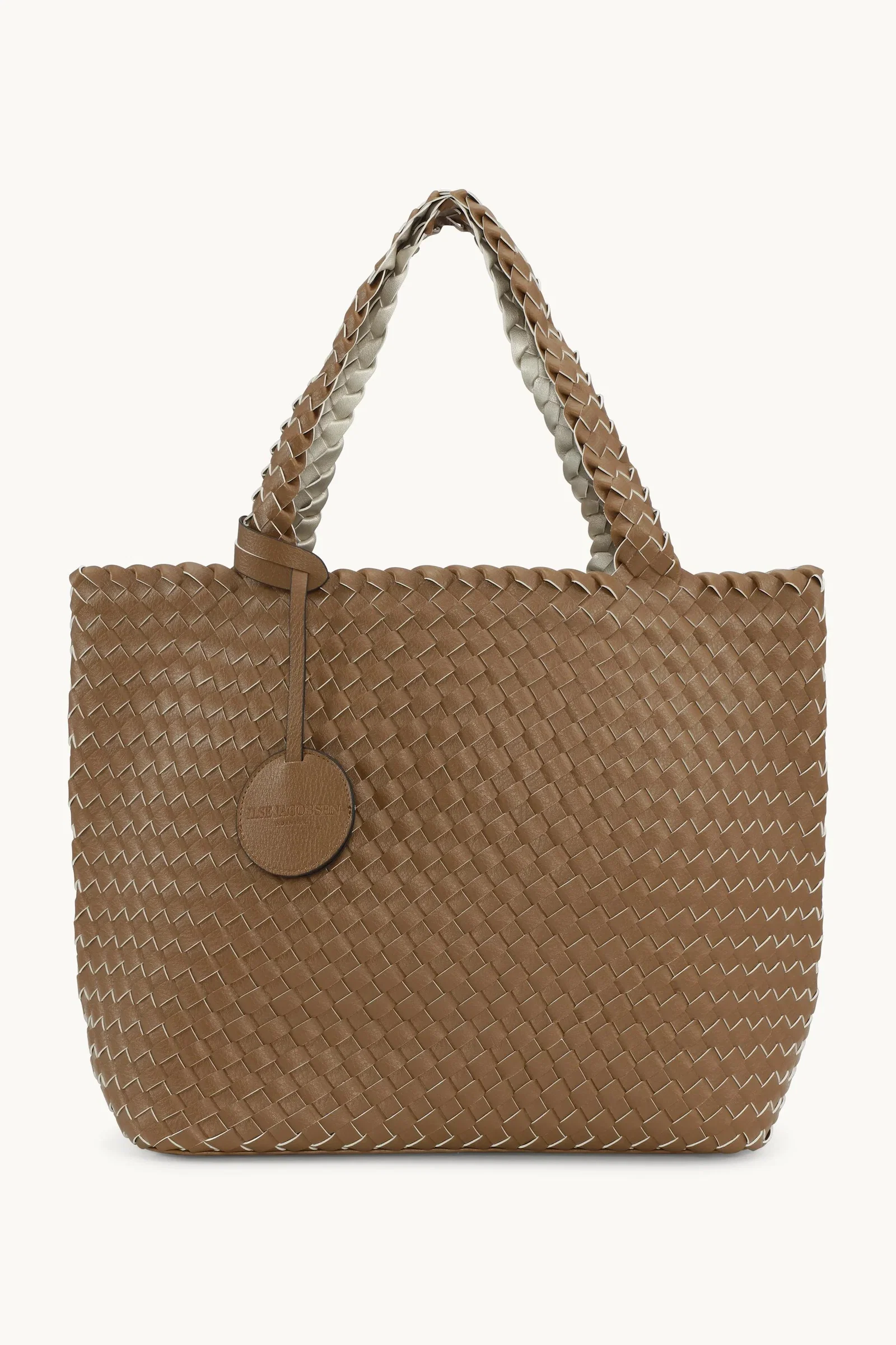 Image of Tote Bag Flettet - Goldy Sand Dollar Metallic