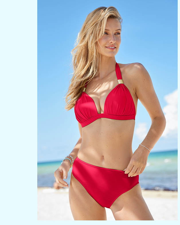 Goddess Push-Up Halter Top + Fiji Moderate Bikini Bottom