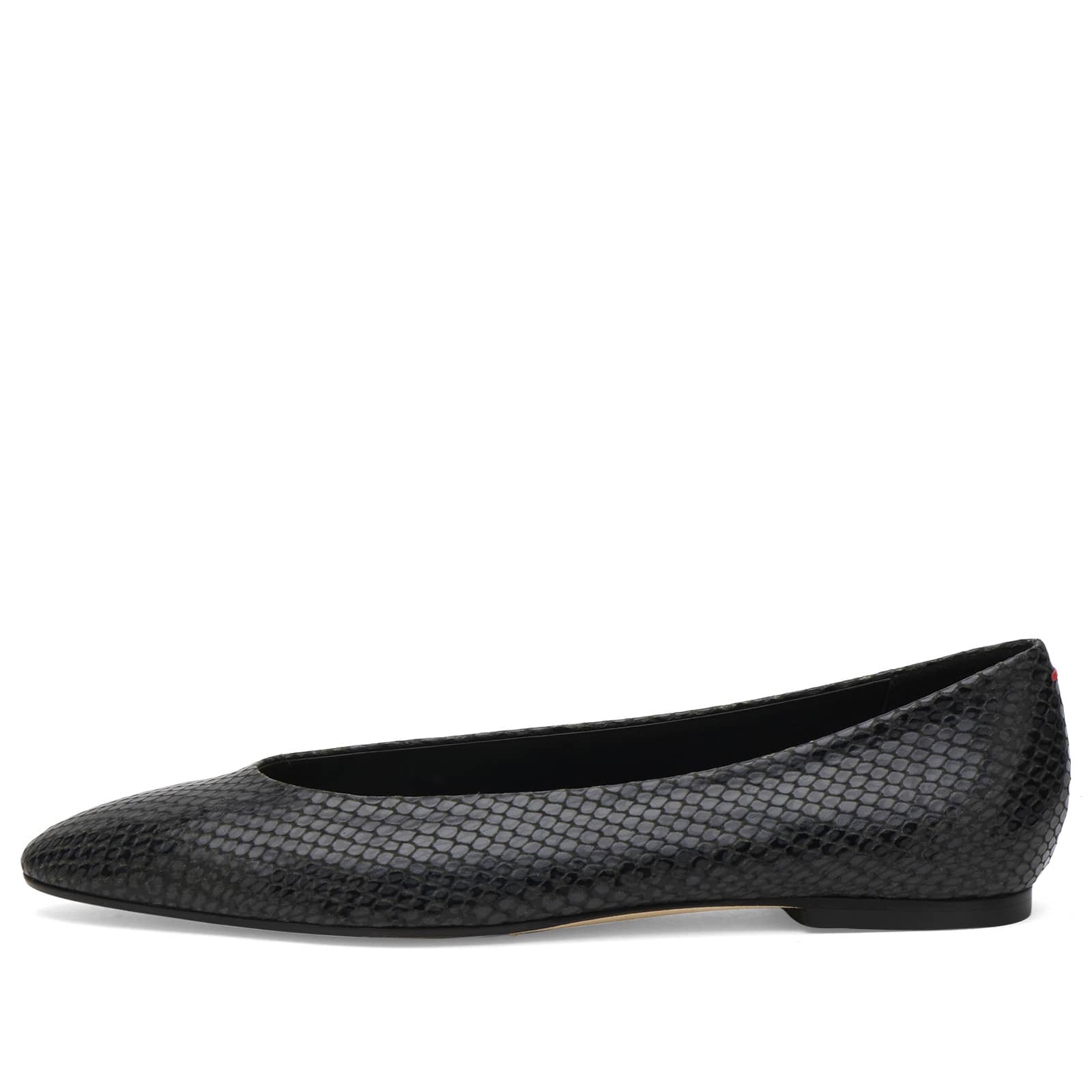 Aeyde Ellie Snake Print Almond Toe Flats