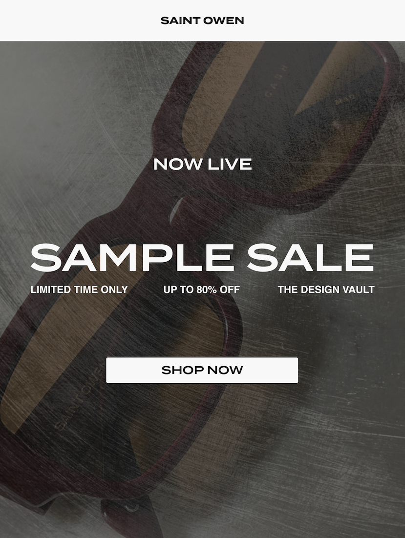 Sample sale now live