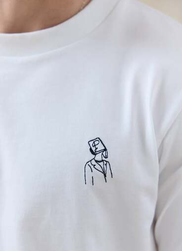 Robinson Embroidered T Shirt | Organic Cotton | White