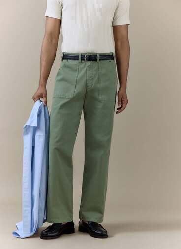 Lungo Carpenter Trousers | Cotton | Sage