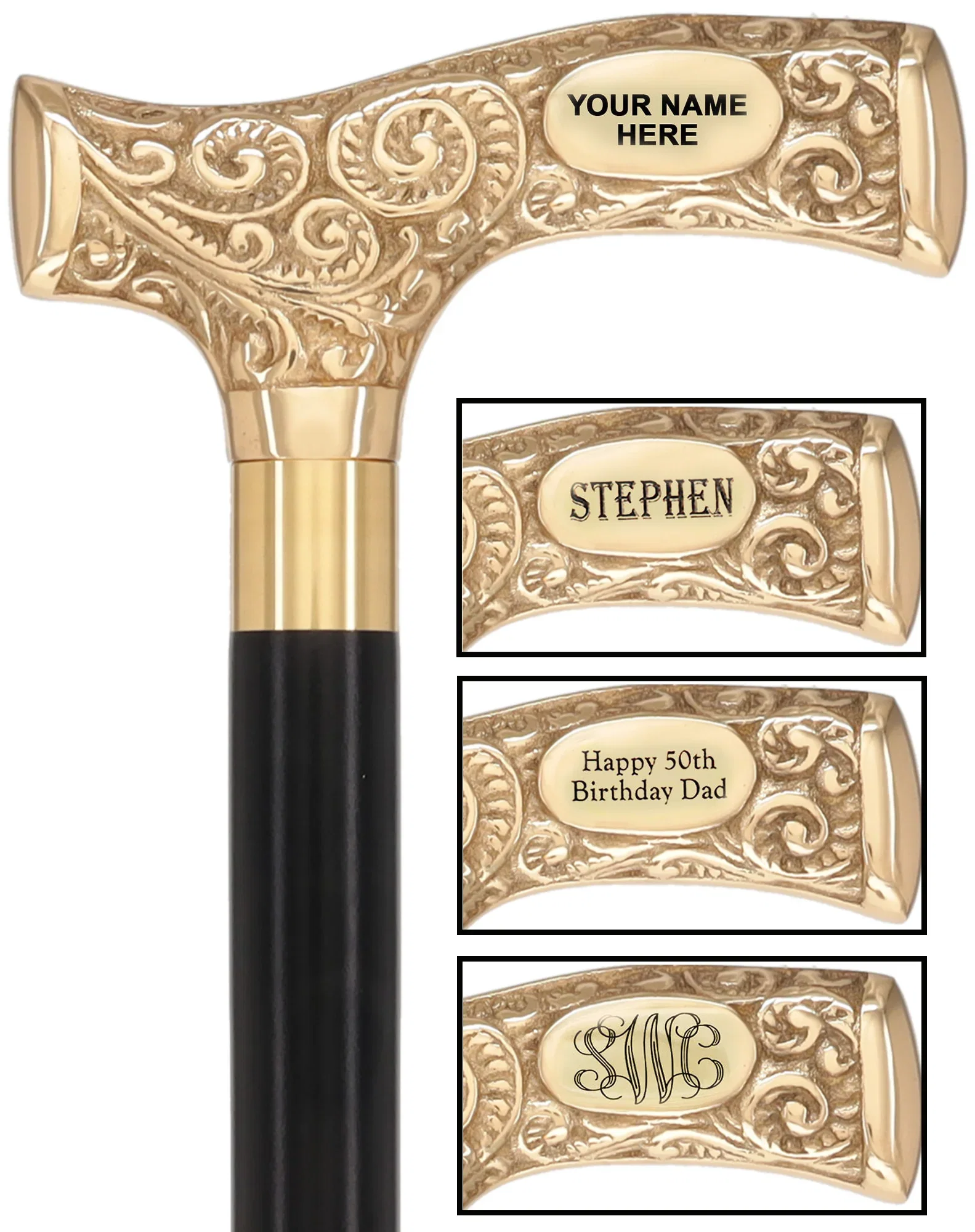 Image of Make It Yours: Premium Brass Cane w/ Personalized Engraving