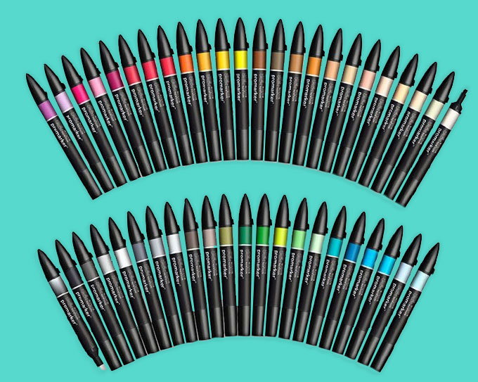Feutre à alcool Promarker Collection des essentiels 48 couleurs - Winsor & Newton