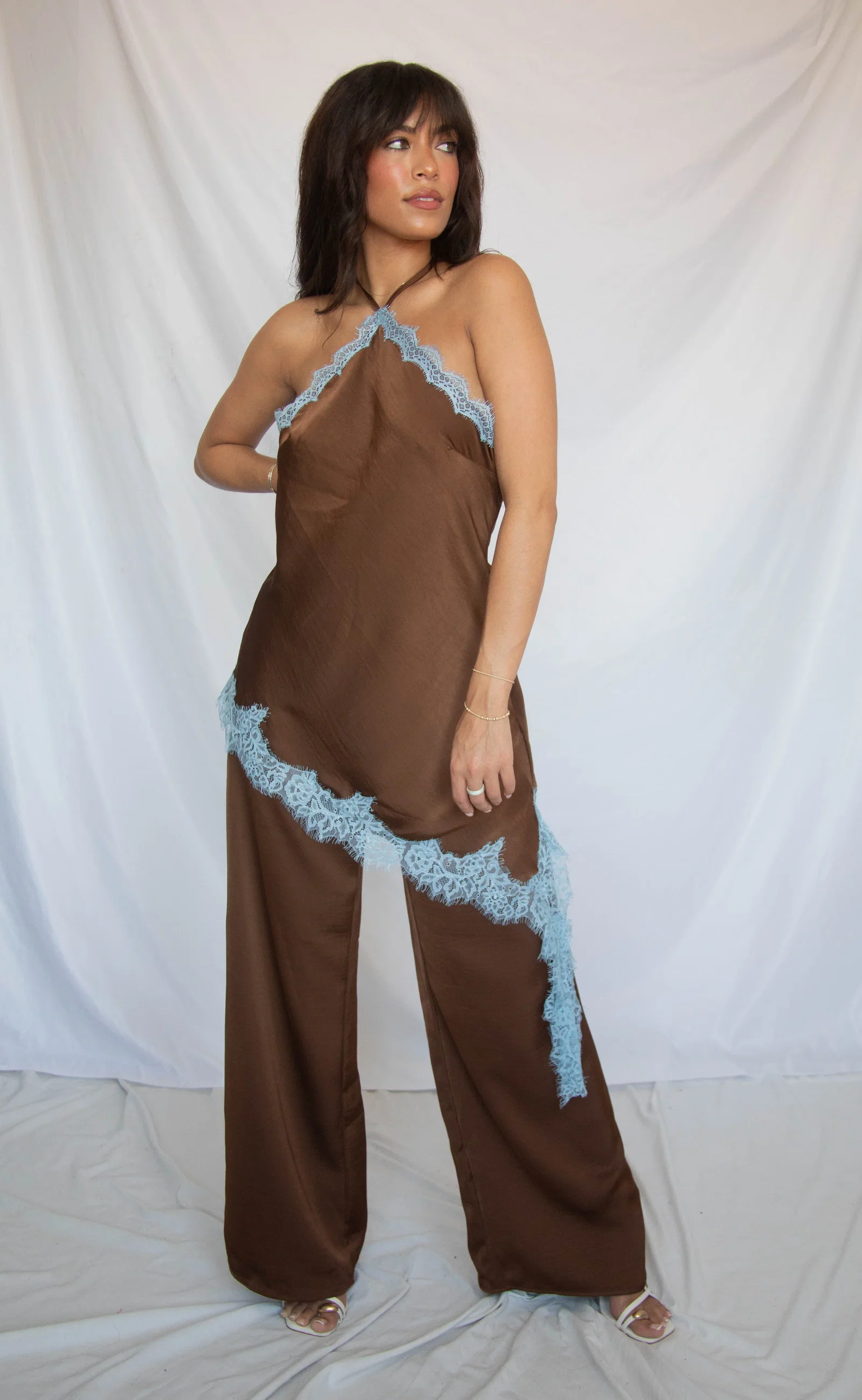 Image of a night to remember satin jumpsuit