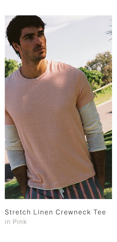 Stretch Linen Crewneck Tee
