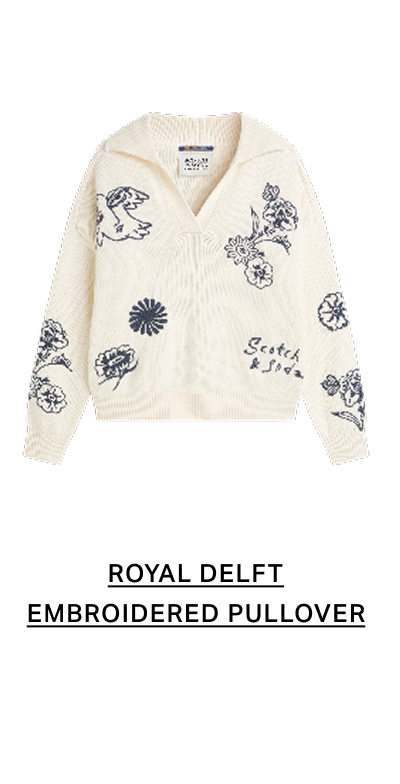 Scotch & Soda x Royal Delft Embroidered Oversized Pullover