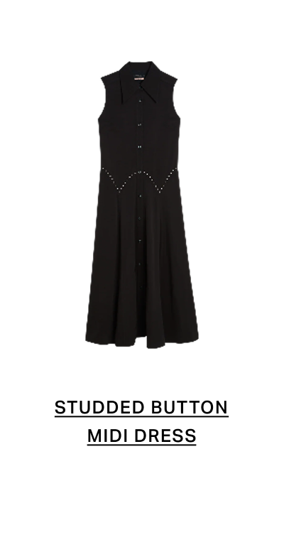 Studded Button Midi Dress