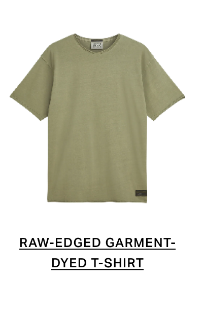 Essentials Raw-Edged Garment-Dyed Relaxed-Fit T-Shirt