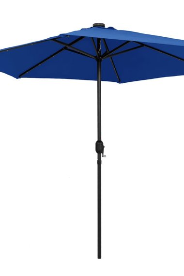 Parasol with LED Lights and Aluminium Pole 270 cm Azure Blue