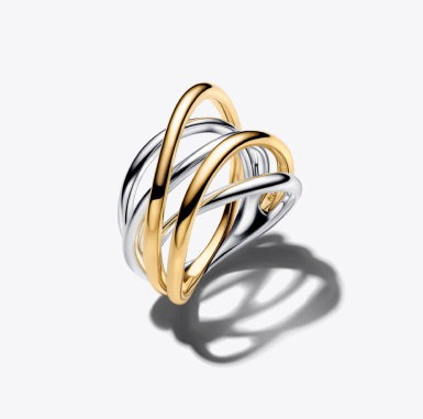 Two-Tone Entwined Band Ring