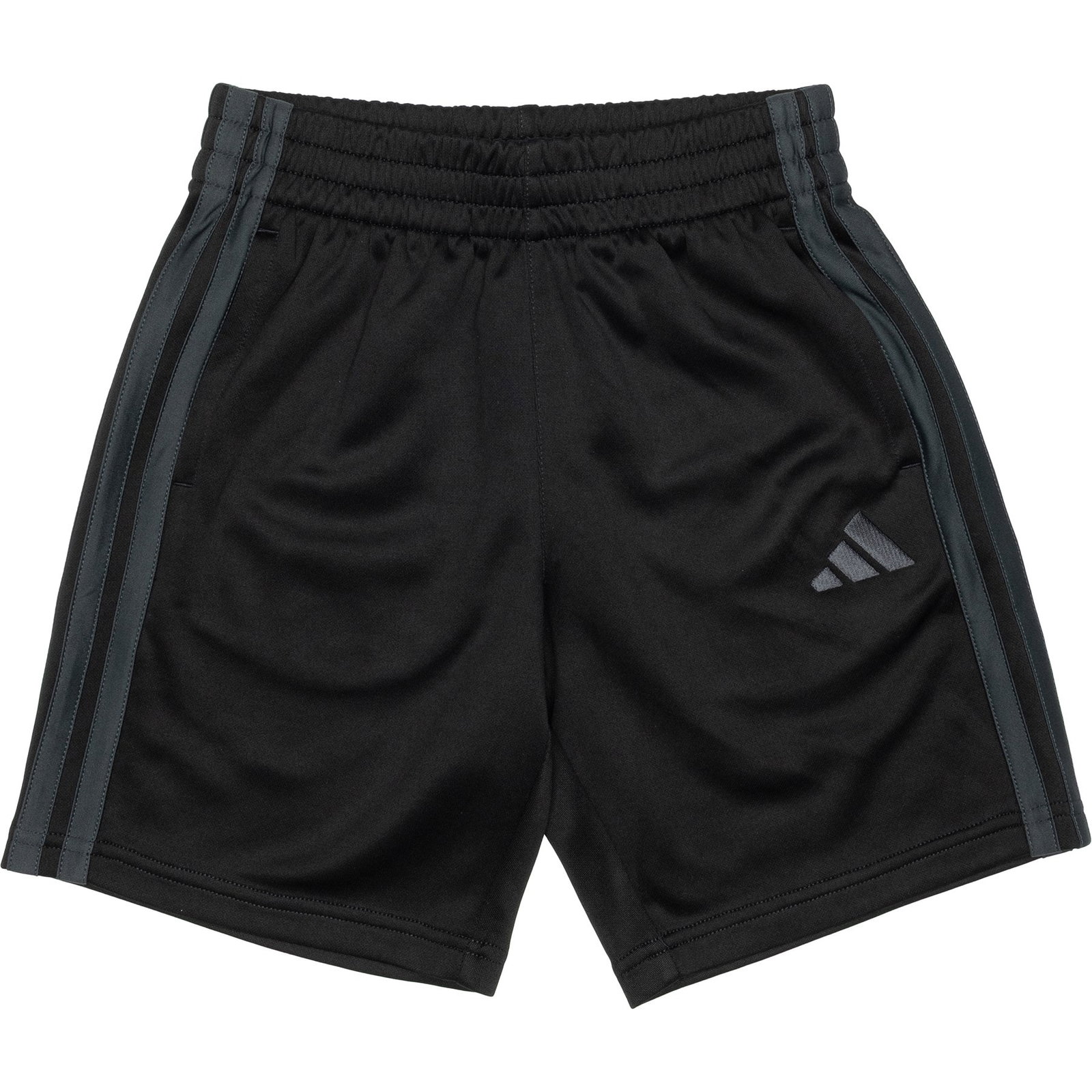 adidas Big Boys 3-Stripe Double-Knit Shorts | Black | Size Large