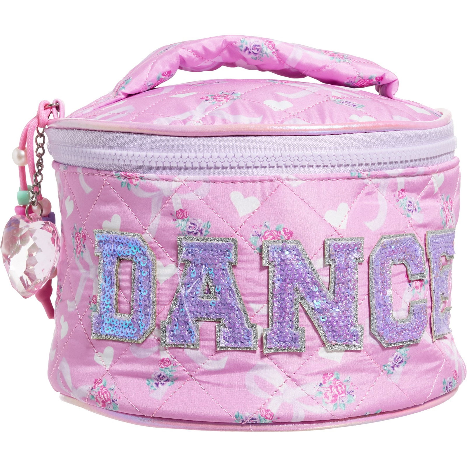OMG ACCESSORIES Dance Quilted Round Train Case | Peony