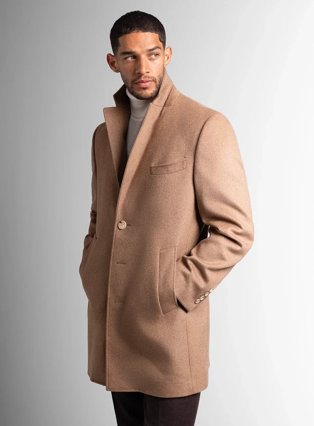 Image of Signature Wool Pile Camel Brown Coat