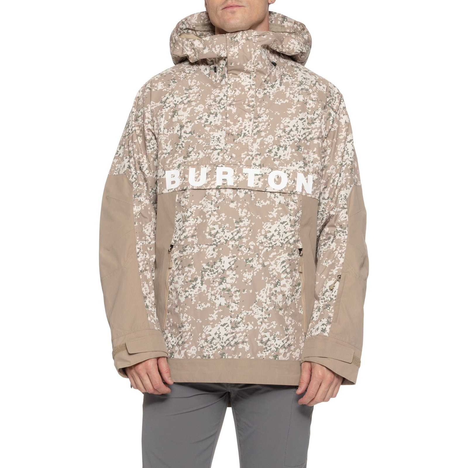 Burton Frostner Anorak Snowboard Jacket for Men | Snowfc/Sumtap | Size Large | Breathable Fabric | Waterproof