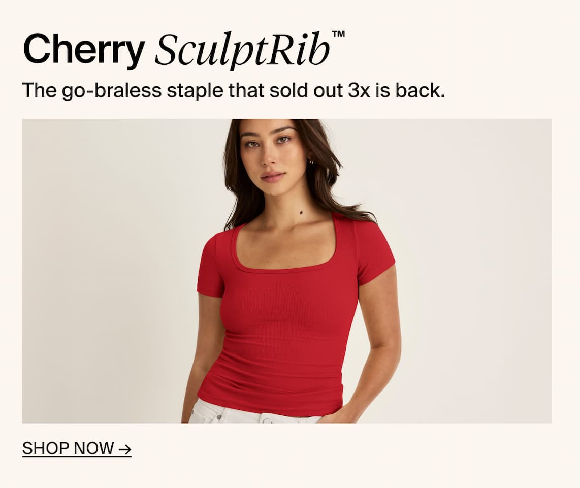 Cherry SculptRib: The go-braless staple that sold out 3x is back.