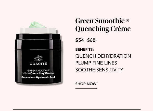 Open jar of Green Smoothie Ultra-Quenching Crème; named a Top Moisturizer by Organic Spa, now $54.