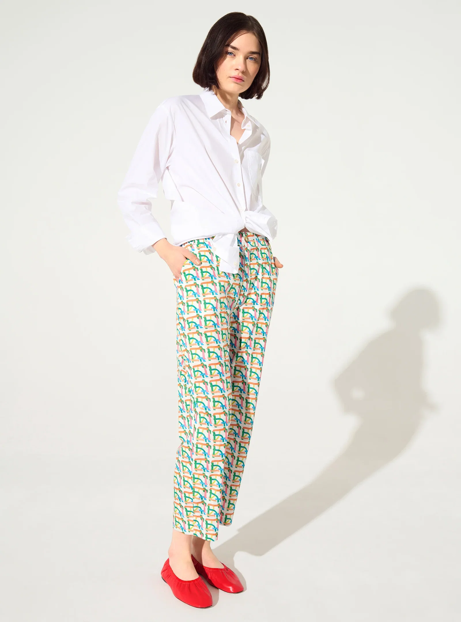 Image of Pantalon imprimé en coton