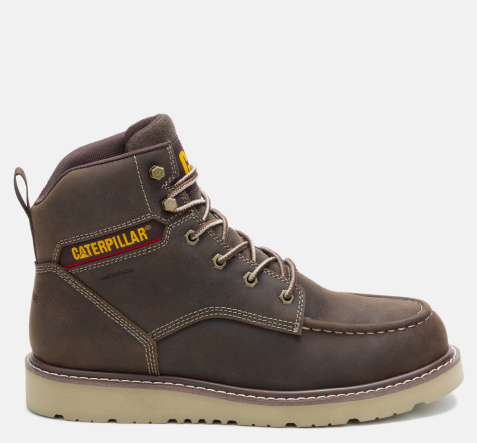 CAT Footwear - Men's Reclaimer Wedge Waterproof Steel Toe Work Boot - Coffee Bean colorway.