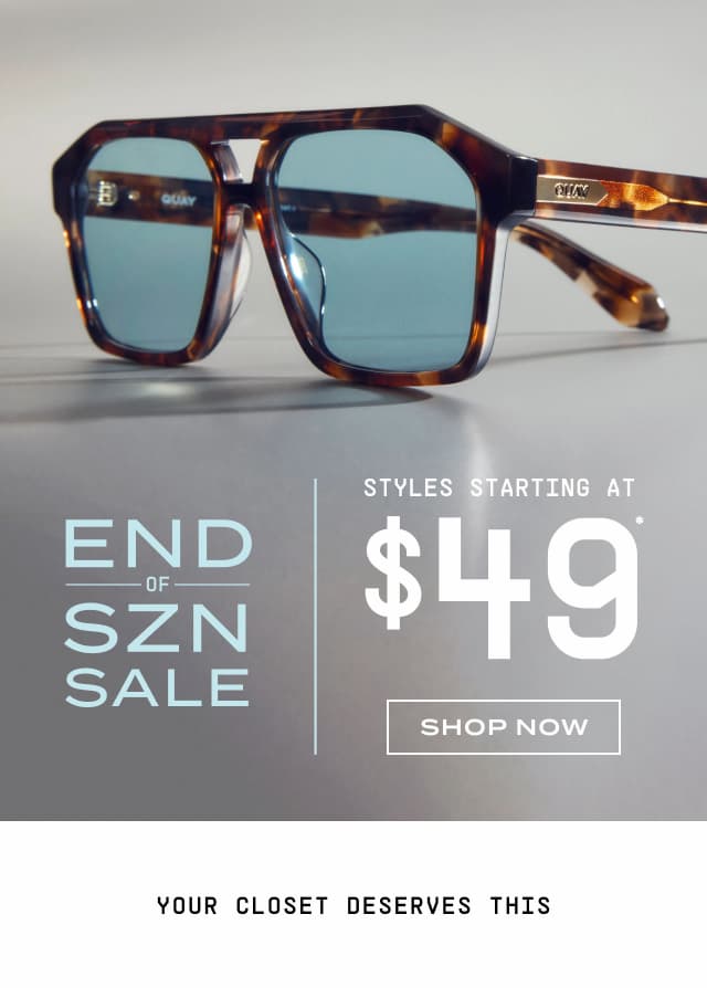 Image of tort shield sunglasses with blue lenses. End of Szn Sale. Styles Starting at $49*. Shop Now. Your closet deserves this.
