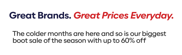 boots up to 60% off