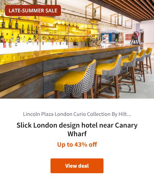 Slick London design hotel near Canary Wharf