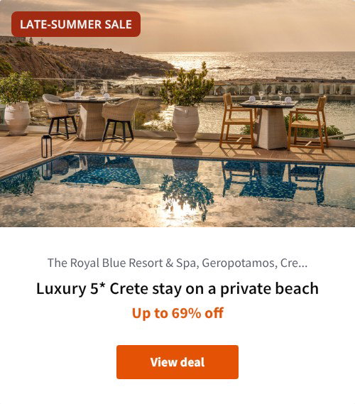 Luxury 5* Crete stay on a private beach